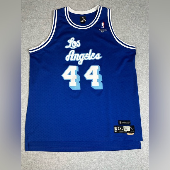 Vintage Los Angeles Lakers Jersey Mens 3XL +2 NBA Basketball Jerry West Reebok - Picture 1 of 11